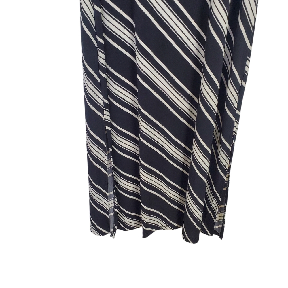 Nina Leonard Women's Striped Black and White Sleeveless Dress Size 2XP - Picture 4 of 6
